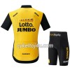 Cykeltrøje + Cykelshorts 2018 LottoNL-Jumbo Børn N001